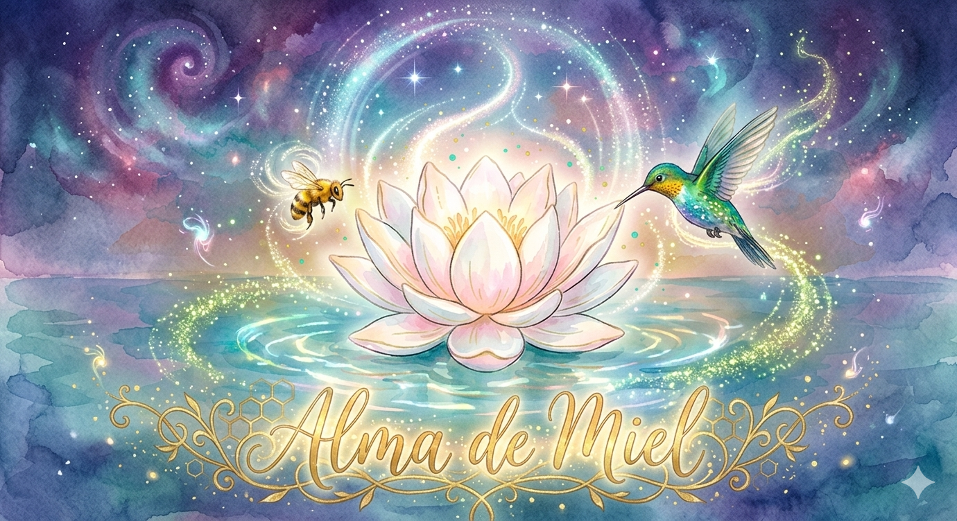 Alma de Miel - Loto, Abeja y Colibrí